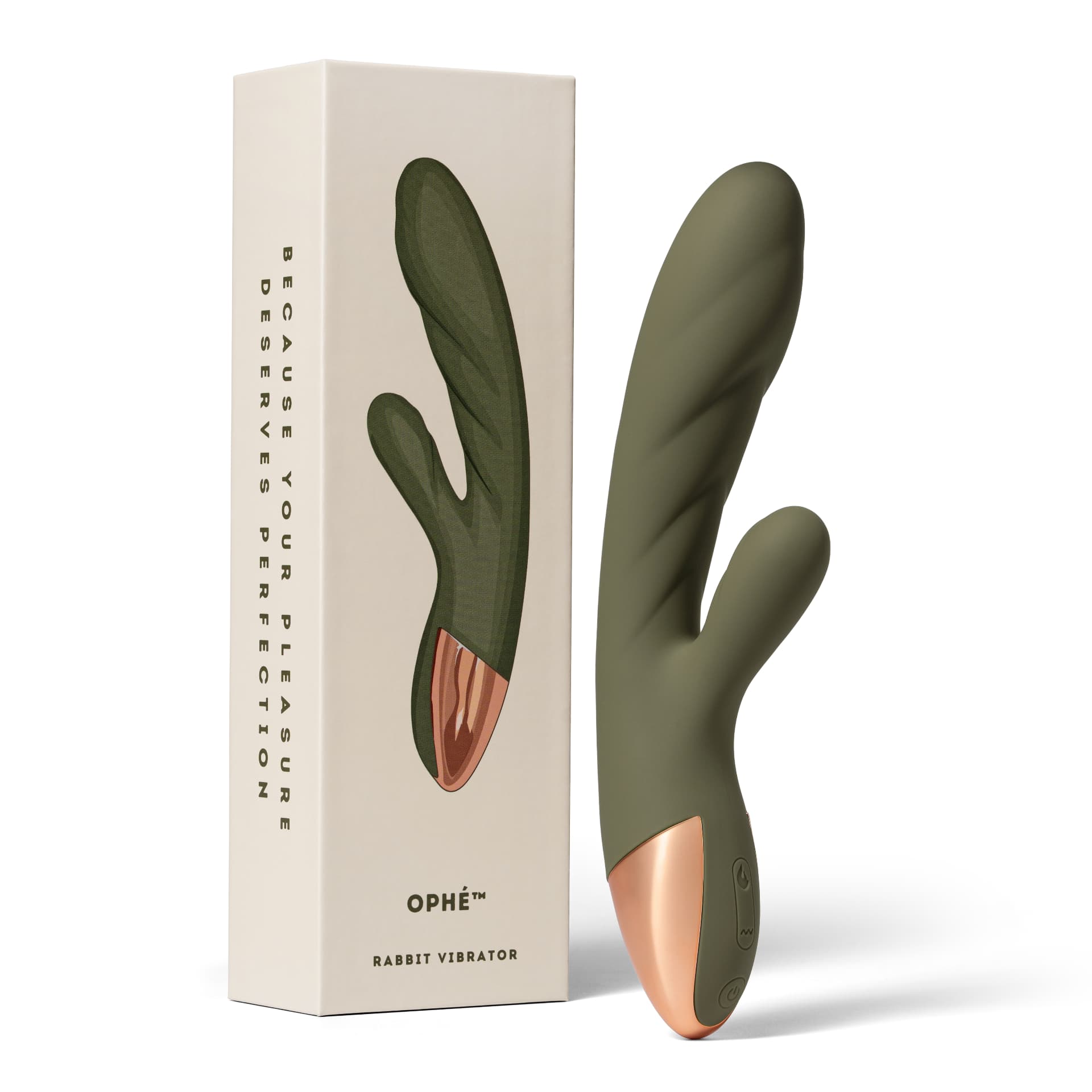 Ophé Verpackung von Ladyluv in Cream mit olivfarbener Produktabbildung